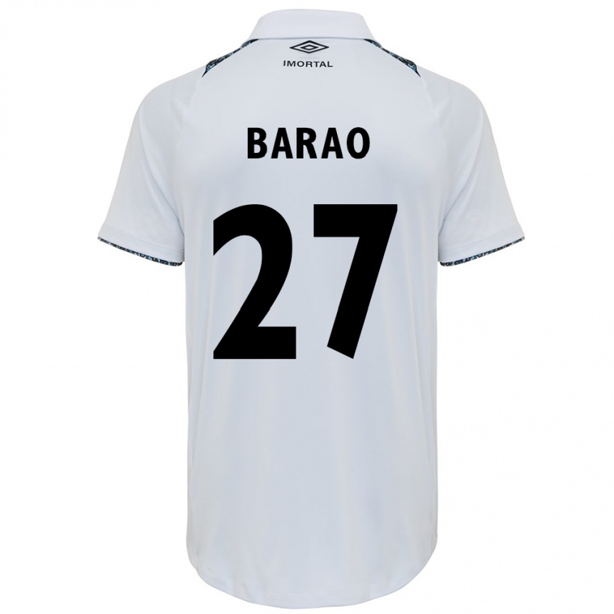 Enfant Football Maillot Dani Barão #27 Blanc Bleu Tenues Extérieur 2024/25