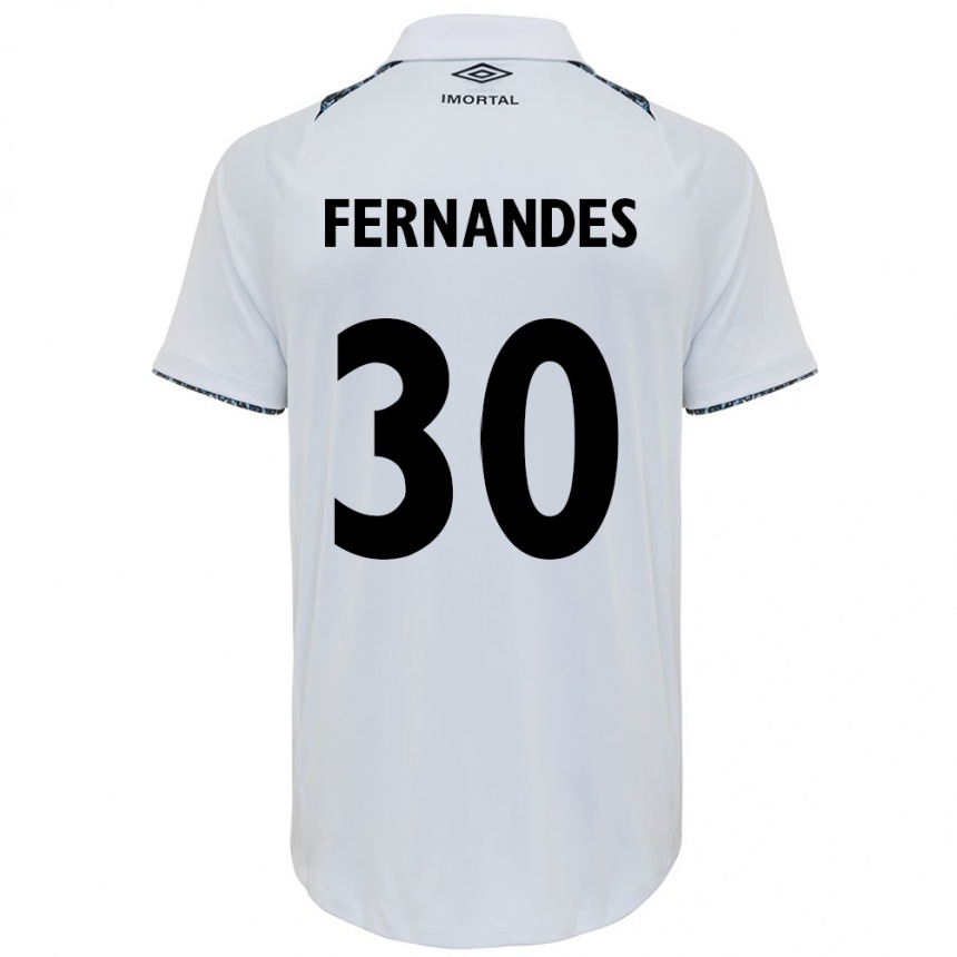 Enfant Football Maillot Raquel Fernandes #30 Blanc Bleu Tenues Extérieur 2024/25