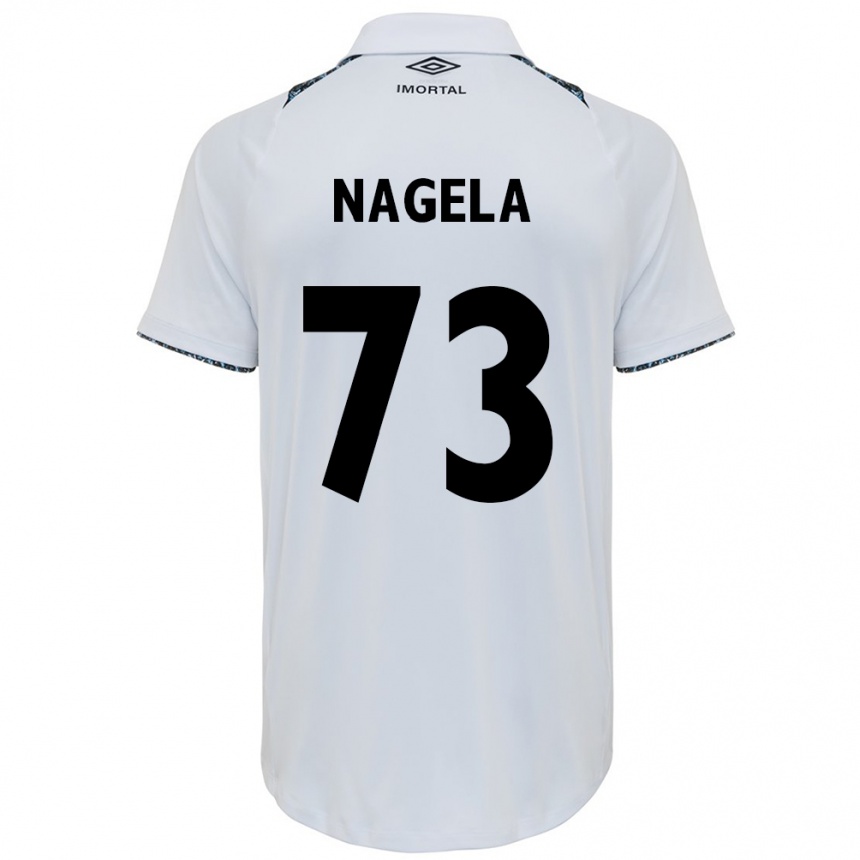 Enfant Football Maillot Nágela #73 Blanc Bleu Tenues Extérieur 2024/25