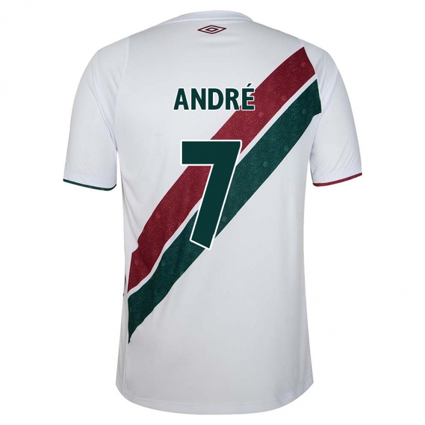 Enfant Football Maillot André #7 Blanc Vert Bordeaux Tenues Extérieur 2024/25