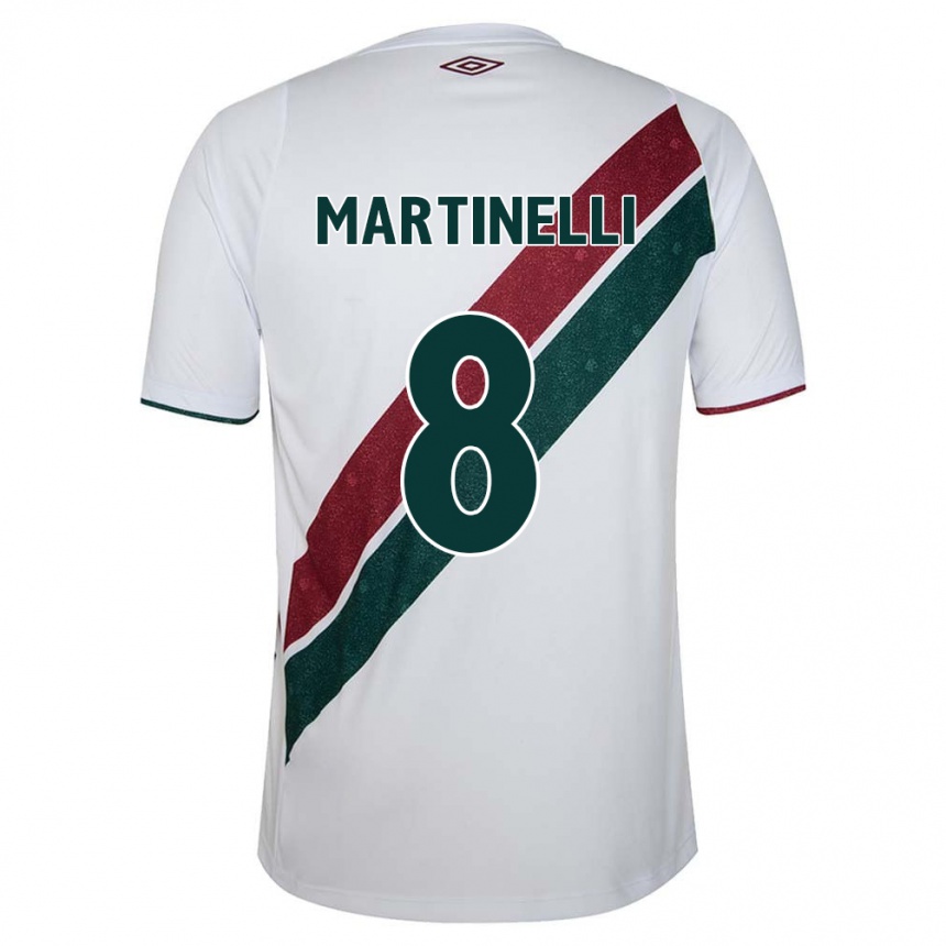 Enfant Football Maillot Martinelli #8 Blanc Vert Bordeaux Tenues Extérieur 2024/25