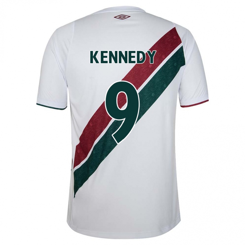 Enfant Football Maillot John Kennedy #9 Blanc Vert Bordeaux Tenues Extérieur 2024/25