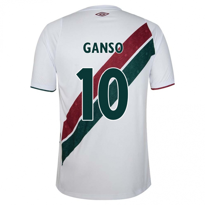 Enfant Football Maillot Ganso #10 Blanc Vert Bordeaux Tenues Extérieur 2024/25