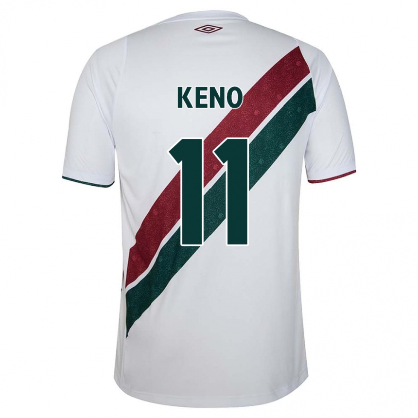 Enfant Football Maillot Keno #11 Blanc Vert Bordeaux Tenues Extérieur 2024/25