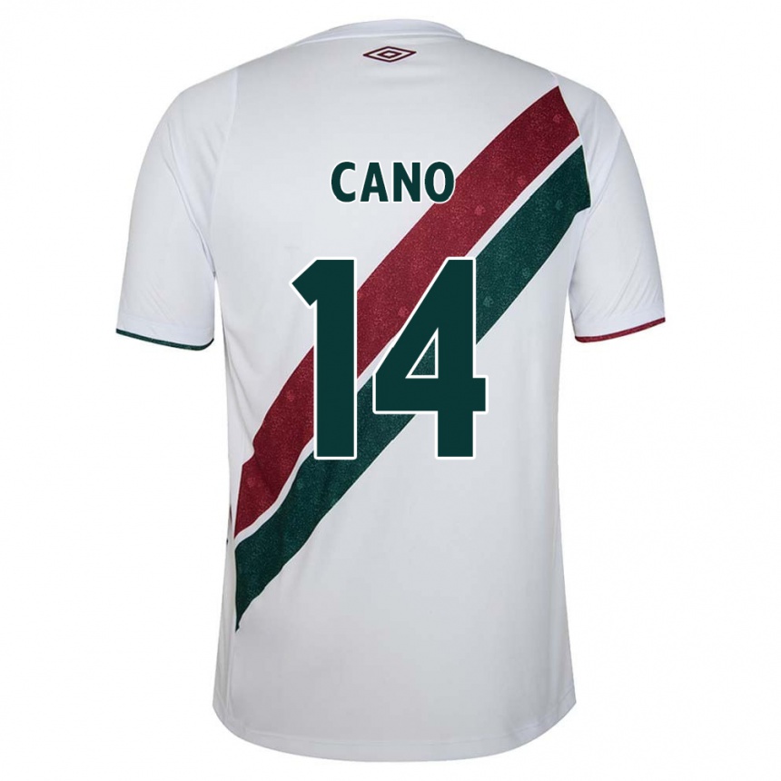 Enfant Football Maillot Germán Cano #14 Blanc Vert Bordeaux Tenues Extérieur 2024/25