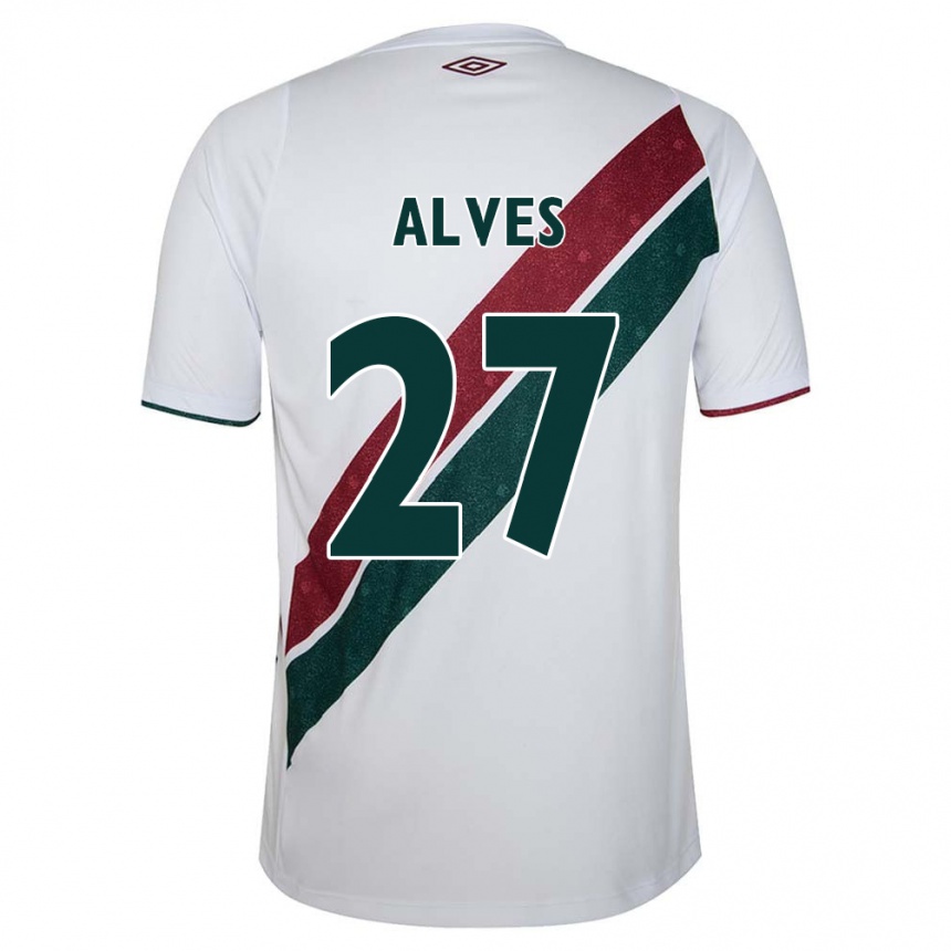 Enfant Football Maillot Felipe Alves #27 Blanc Vert Bordeaux Tenues Extérieur 2024/25