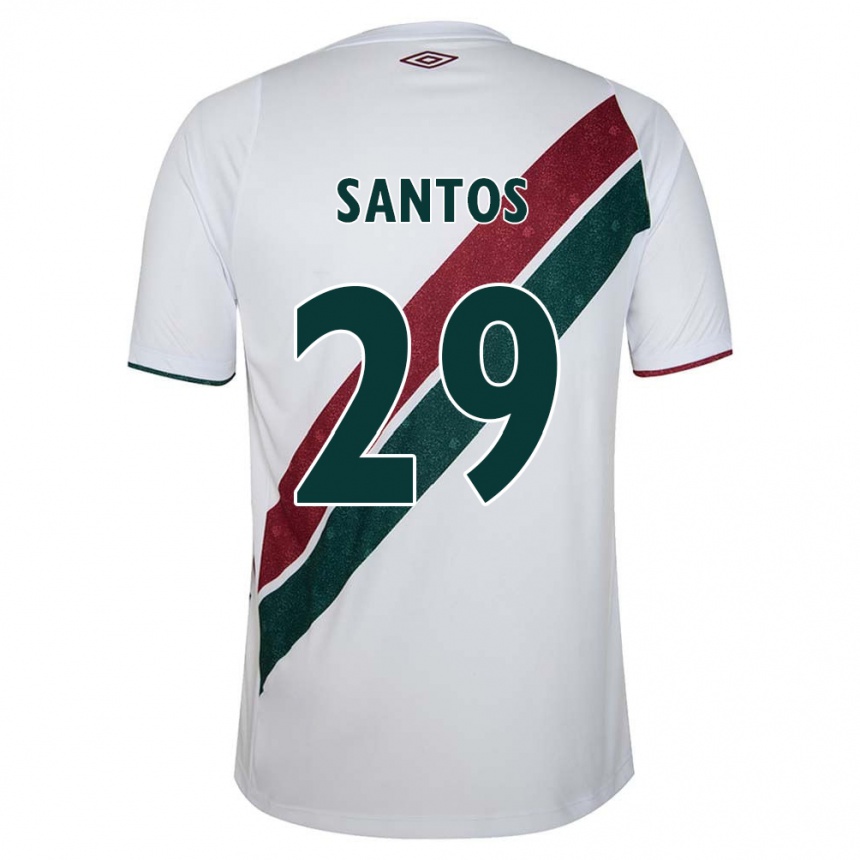 Enfant Football Maillot Thiago Santos #29 Blanc Vert Bordeaux Tenues Extérieur 2024/25