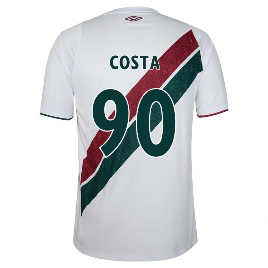 Enfant Football Maillot Douglas Costa #90 Blanc Vert Bordeaux Tenues Extérieur 2024/25