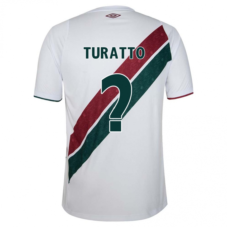 Enfant Football Maillot Luiz Turatto #0 Blanc Vert Bordeaux Tenues Extérieur 2024/25