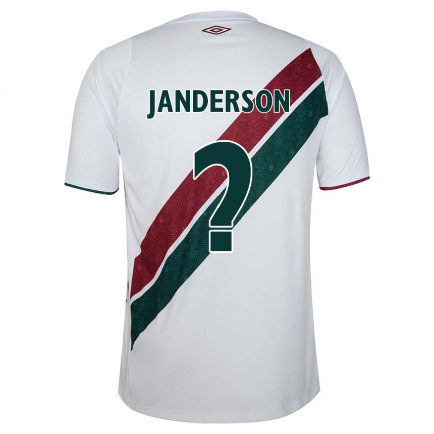 Enfant Football Maillot Janderson #0 Blanc Vert Bordeaux Tenues Extérieur 2024/25