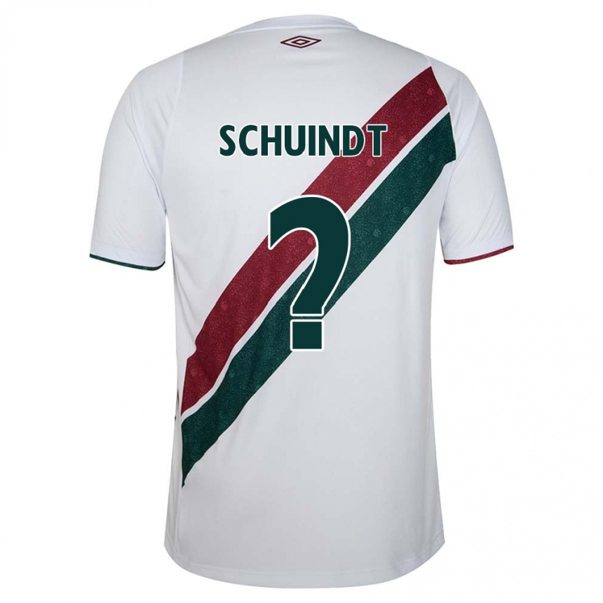 Enfant Football Maillot Davi Schuindt #0 Blanc Vert Bordeaux Tenues Extérieur 2024/25