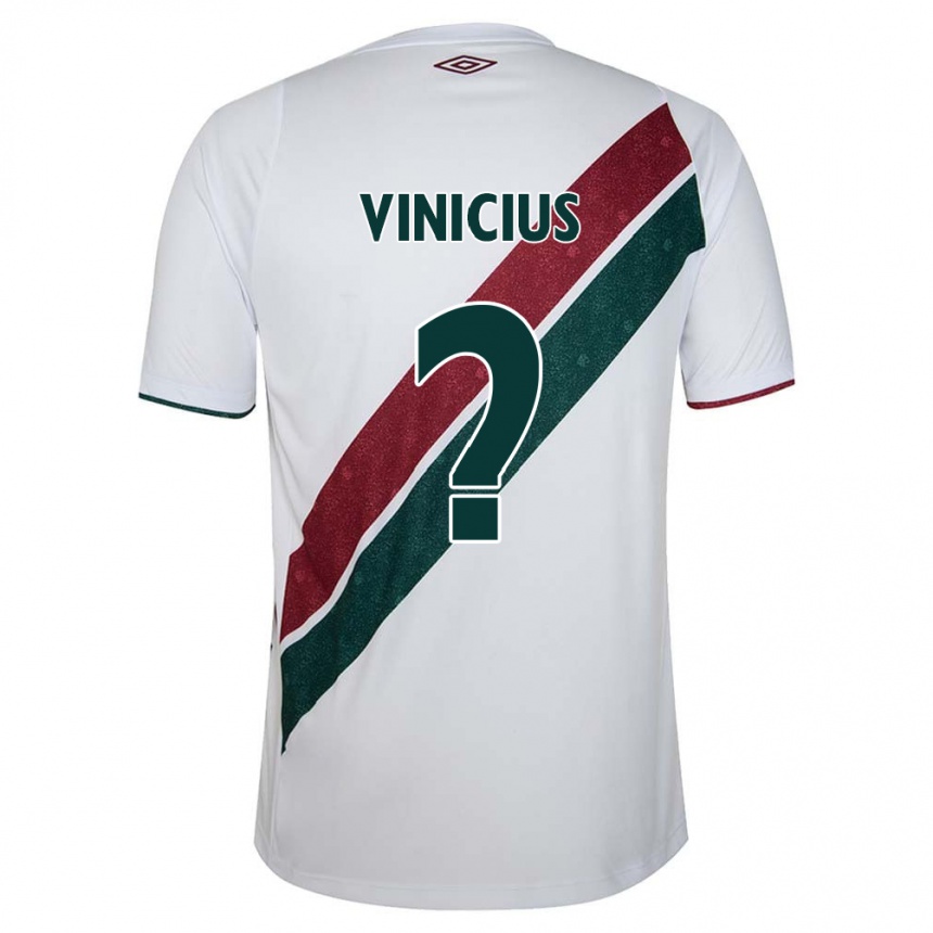 Enfant Football Maillot Vinicius #0 Blanc Vert Bordeaux Tenues Extérieur 2024/25