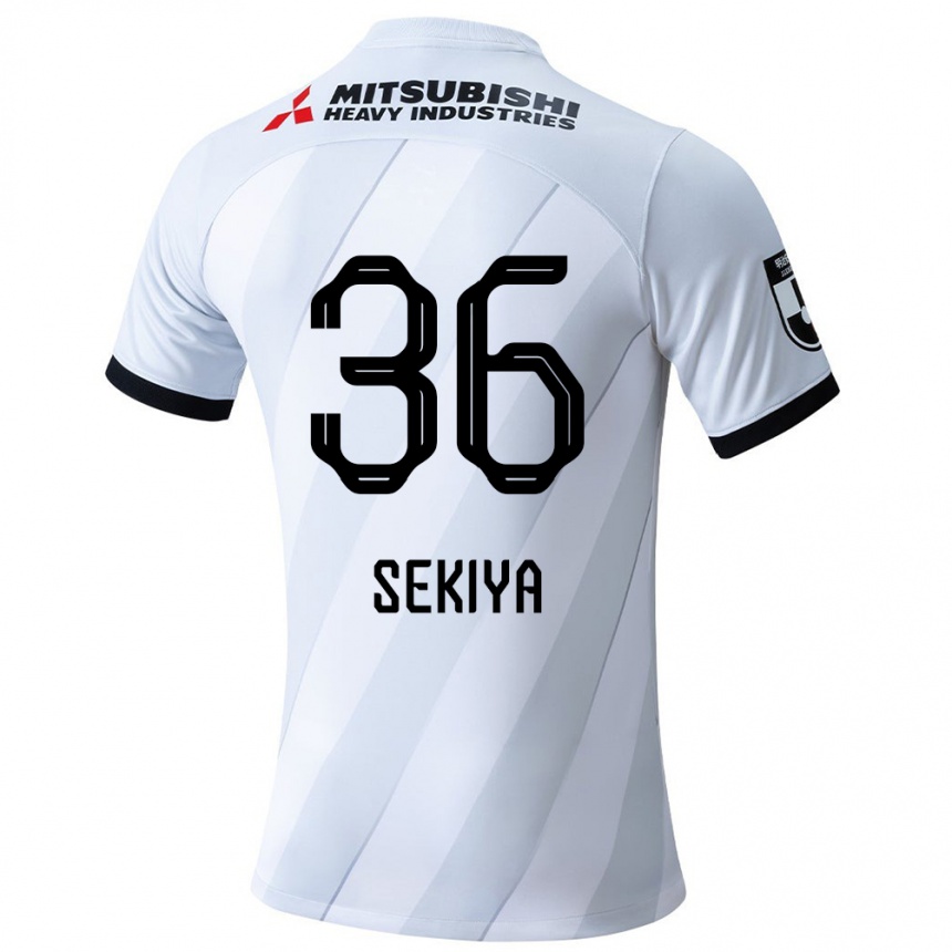 Enfant Football Maillot Hikaru Sekiya #36 Blanc Gris Tenues Extérieur 2024/25