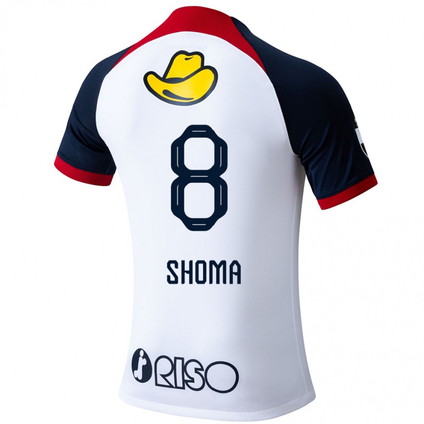 Enfant Football Maillot Shoma Doi #8 Blanc Bleu Rouge Tenues Extérieur 2024/25