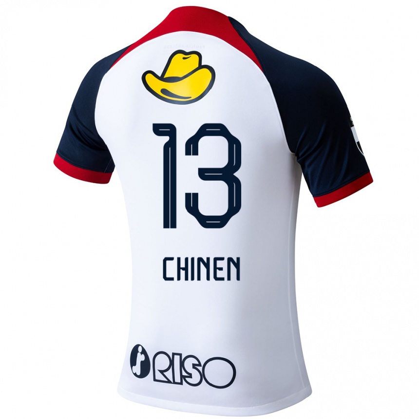 Enfant Football Maillot Kei Chinen #13 Blanc Bleu Rouge Tenues Extérieur 2024/25