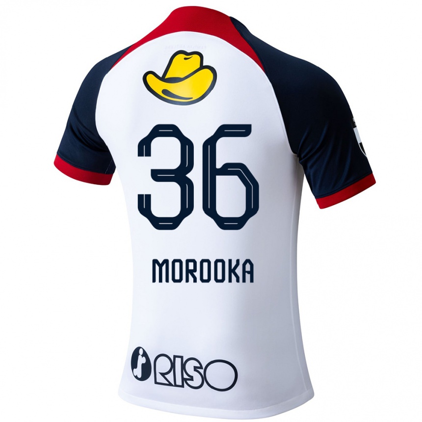 Enfant Football Maillot Shu Morooka #36 Blanc Bleu Rouge Tenues Extérieur 2024/25