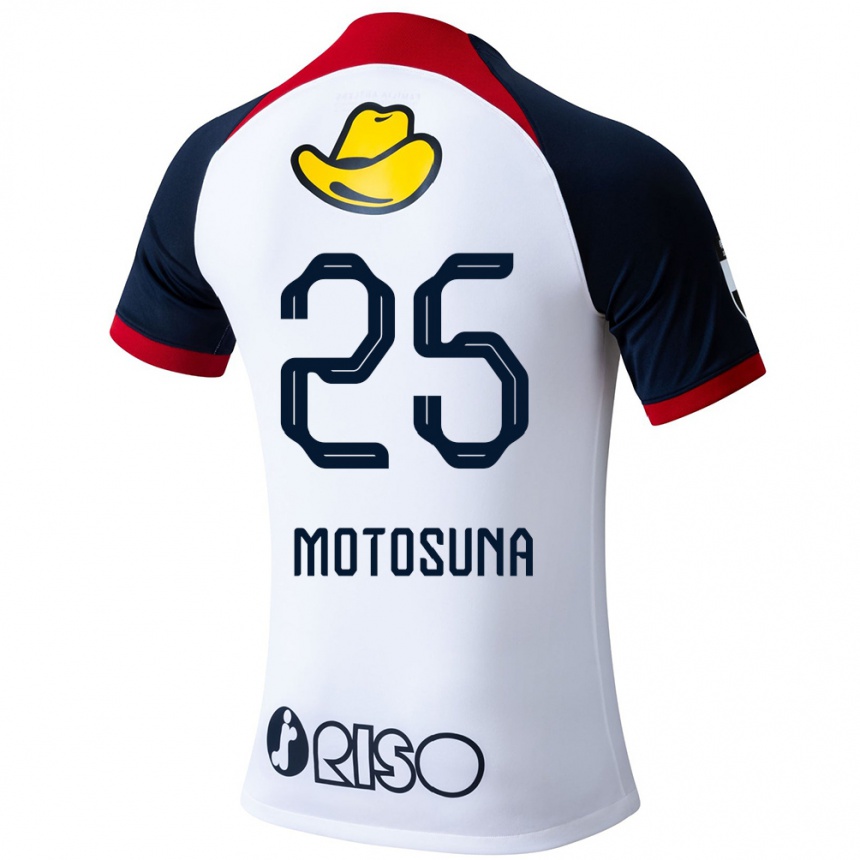 Enfant Football Maillot Anthony Motosuna #25 Blanc Bleu Rouge Tenues Extérieur 2024/25