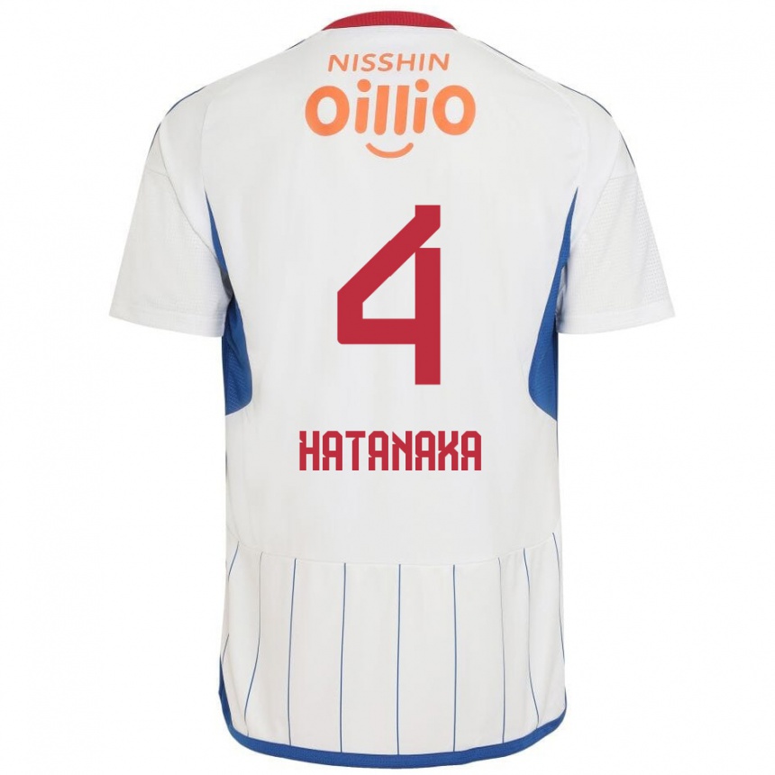 Enfant Football Maillot Shinnosuke Hatanaka #4 Blanc Bleu Rouge Tenues Extérieur 2024/25