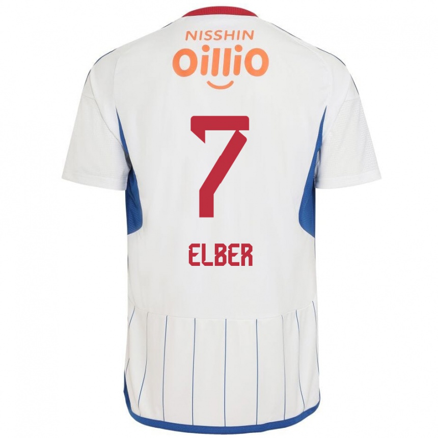 Enfant Football Maillot Élber #7 Blanc Bleu Rouge Tenues Extérieur 2024/25