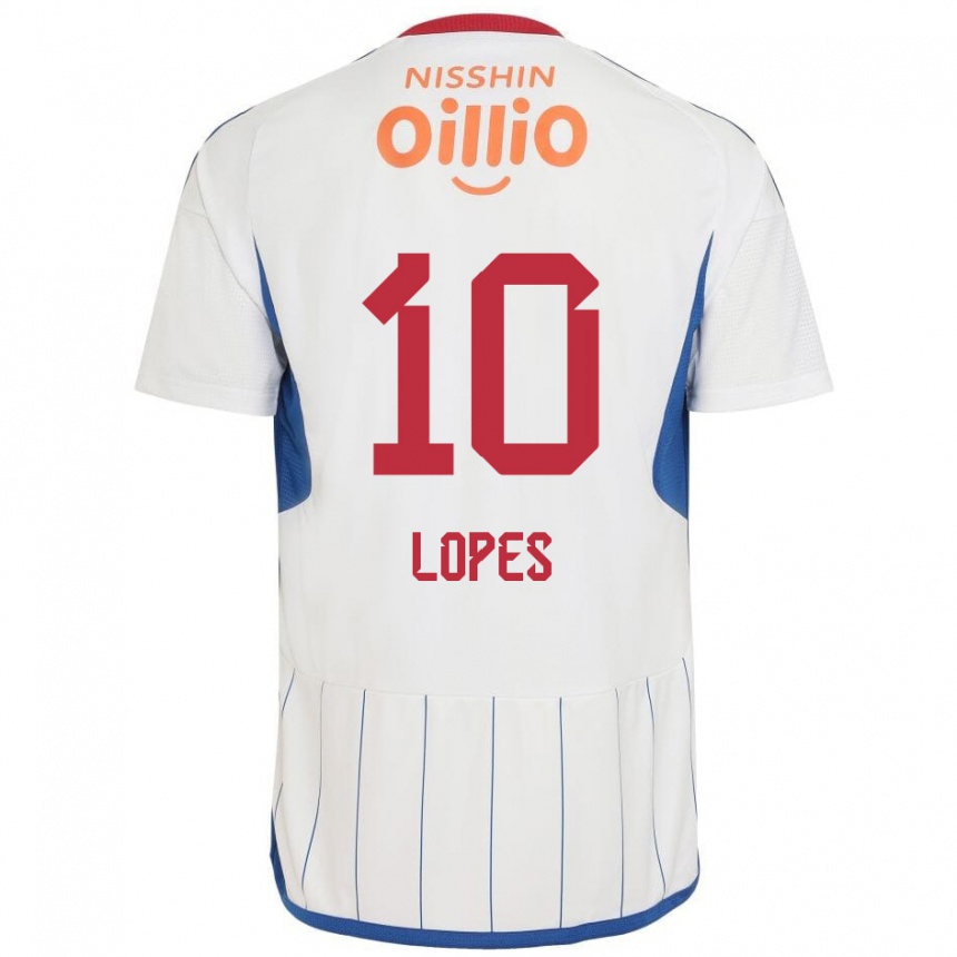 Enfant Football Maillot Anderson Lopes #10 Blanc Bleu Rouge Tenues Extérieur 2024/25