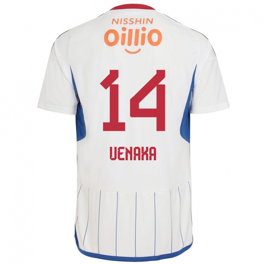 Enfant Football Maillot Asahi Uenaka #14 Blanc Bleu Rouge Tenues Extérieur 2024/25