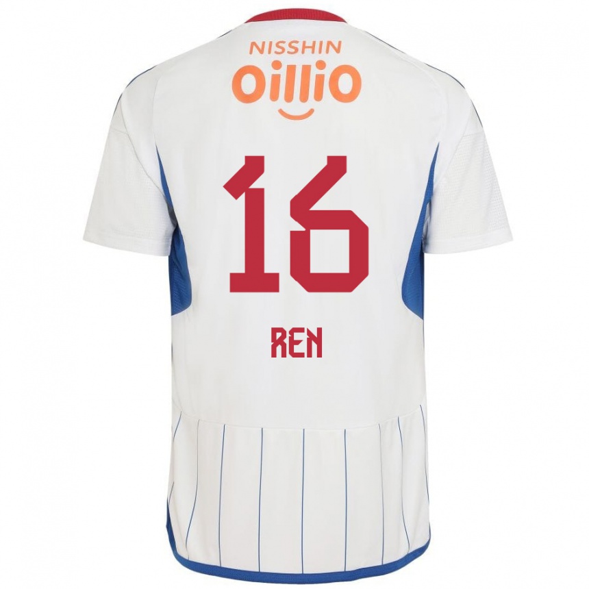 Enfant Football Maillot Ren Kato #16 Blanc Bleu Rouge Tenues Extérieur 2024/25