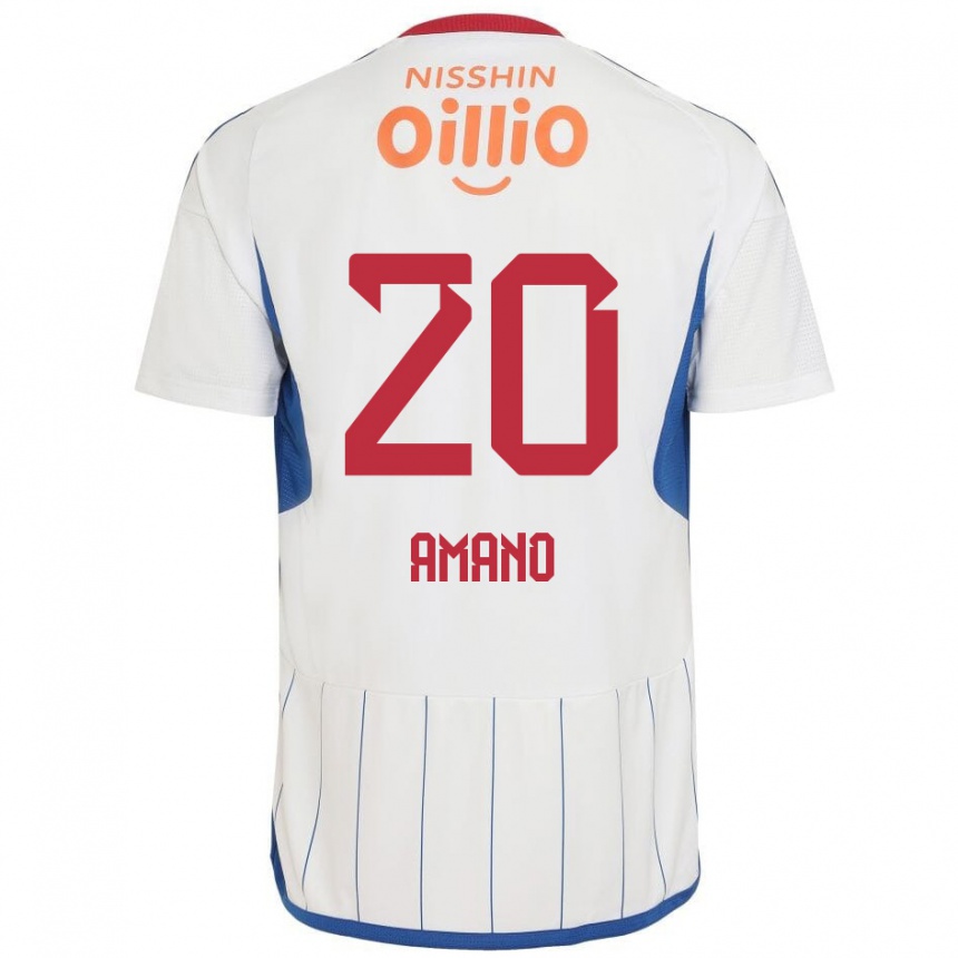 Enfant Football Maillot Jun Amano #20 Blanc Bleu Rouge Tenues Extérieur 2024/25