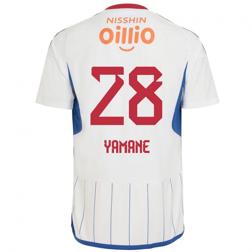 Enfant Football Maillot Riku Yamane #28 Blanc Bleu Rouge Tenues Extérieur 2024/25