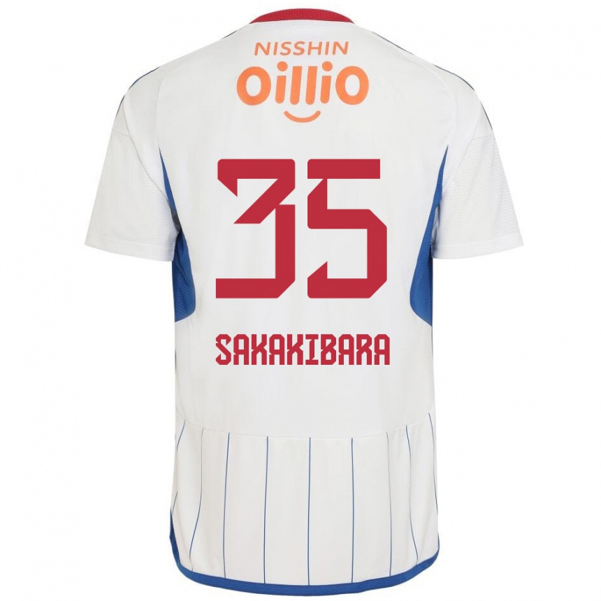 Enfant Football Maillot Keigo Sakakibara #35 Blanc Bleu Rouge Tenues Extérieur 2024/25