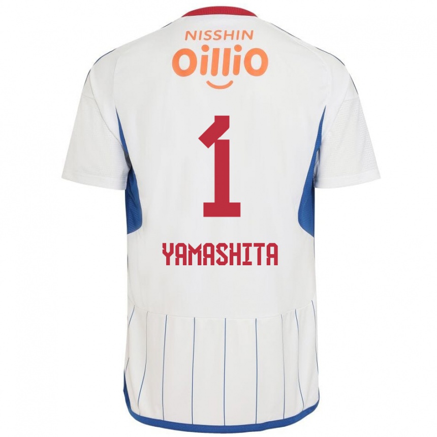 Enfant Football Maillot Shoma Yamashita #1 Blanc Bleu Rouge Tenues Extérieur 2024/25