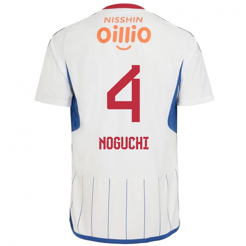 Enfant Football Maillot Reno Noguchi #4 Blanc Bleu Rouge Tenues Extérieur 2024/25