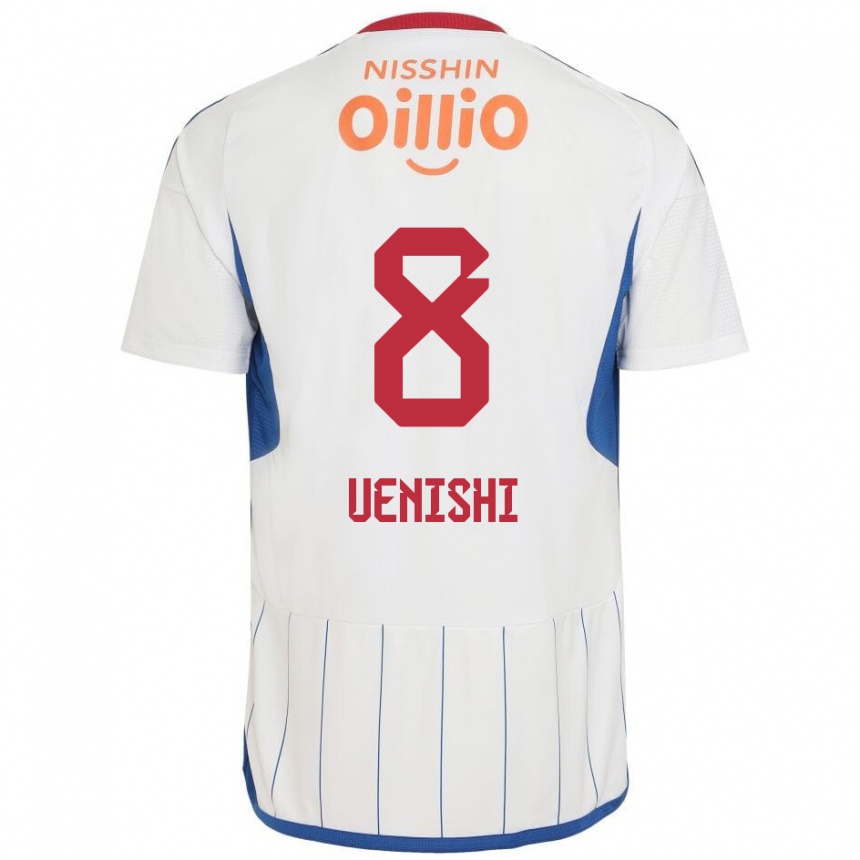 Enfant Football Maillot Haruki Uenishi #8 Blanc Bleu Rouge Tenues Extérieur 2024/25