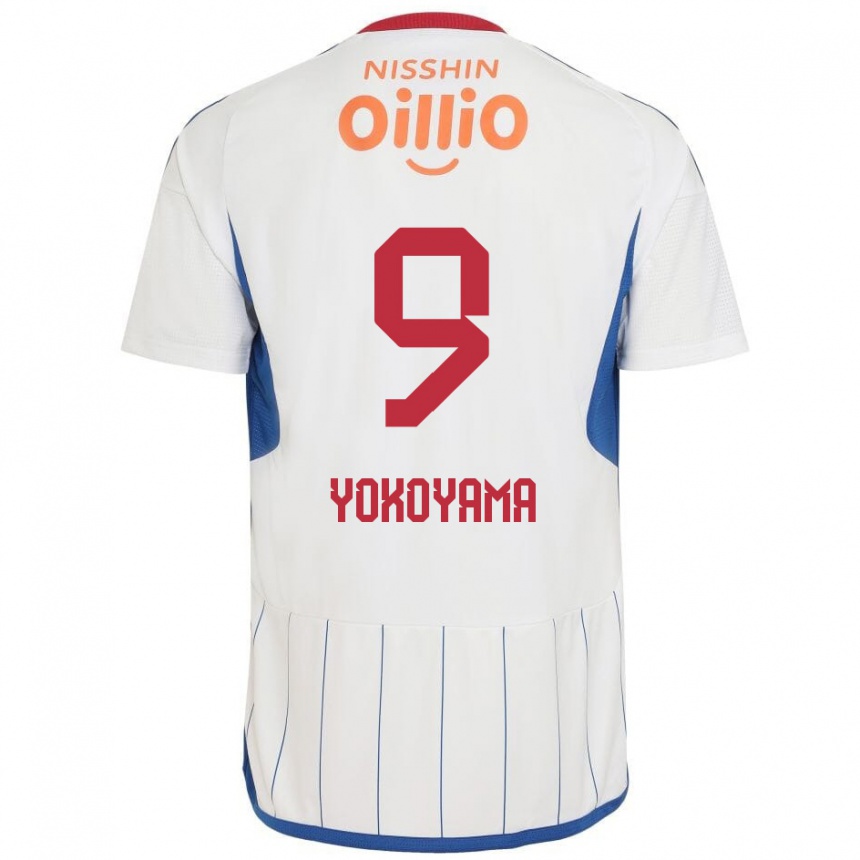 Enfant Football Maillot Shunsuke Yokoyama #9 Blanc Bleu Rouge Tenues Extérieur 2024/25