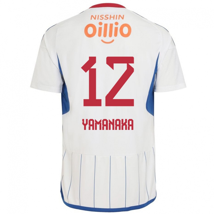 Enfant Football Maillot Yuki Yamanaka #12 Blanc Bleu Rouge Tenues Extérieur 2024/25