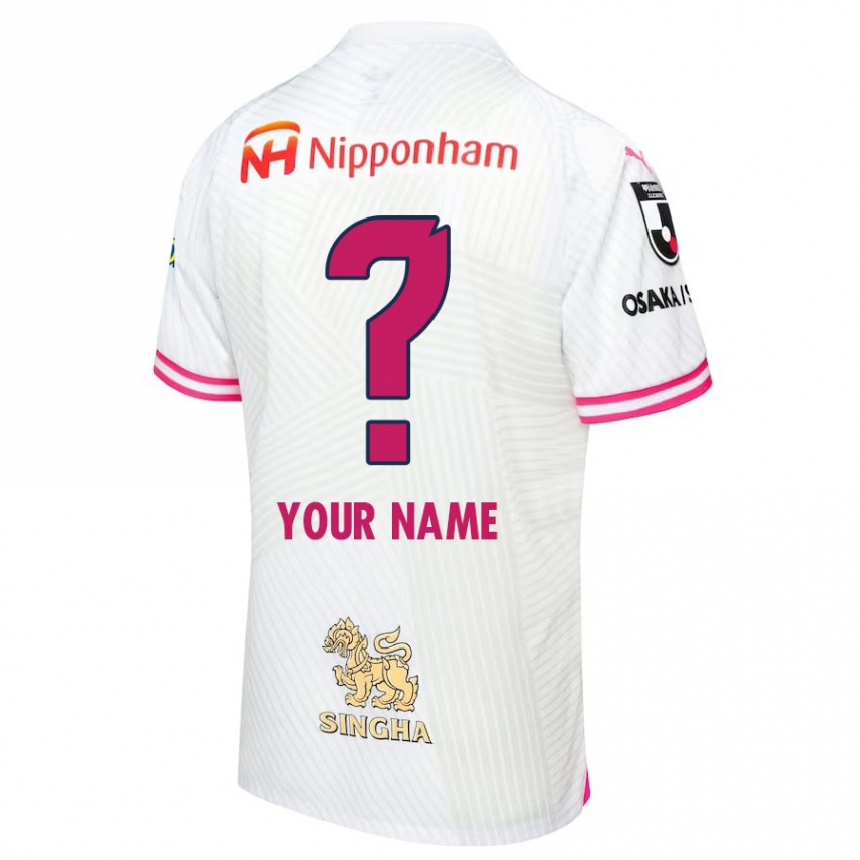 Enfant Football Maillot Votre Nom #0 Blanc Rose Tenues Extérieur 2024/25