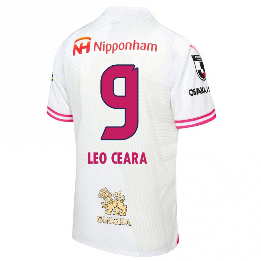 Enfant Football Maillot Léo Ceará #9 Blanc Rose Tenues Extérieur 2024/25