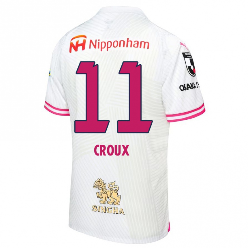 Enfant Football Maillot Jordy Croux #11 Blanc Rose Tenues Extérieur 2024/25