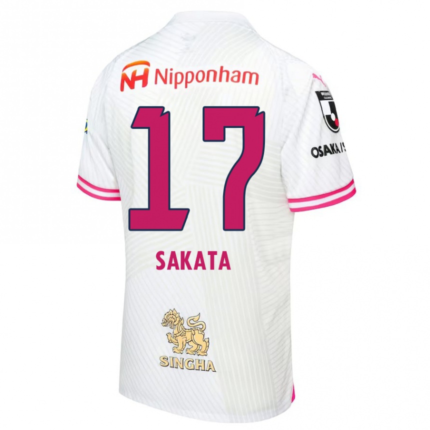 Enfant Football Maillot Reiya Sakata #17 Blanc Rose Tenues Extérieur 2024/25