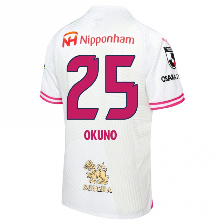 Enfant Football Maillot Hiroaki Okuno #25 Blanc Rose Tenues Extérieur 2024/25