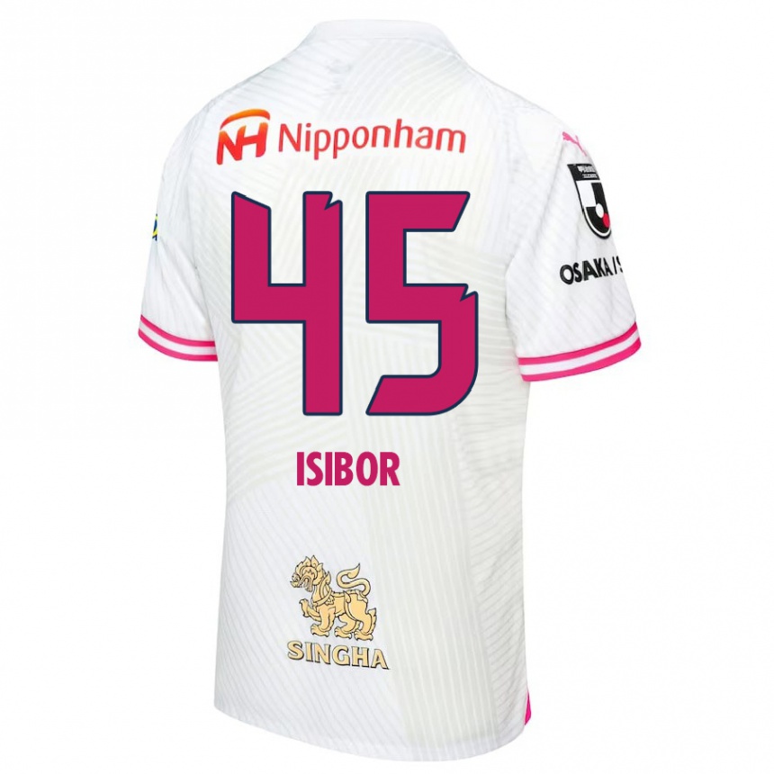 Enfant Football Maillot Ken Isibor #45 Blanc Rose Tenues Extérieur 2024/25