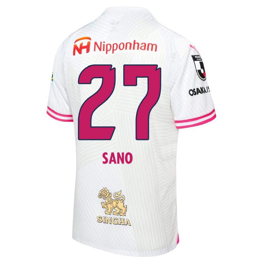 Enfant Football Maillot Taiki Sano #27 Blanc Rose Tenues Extérieur 2024/25