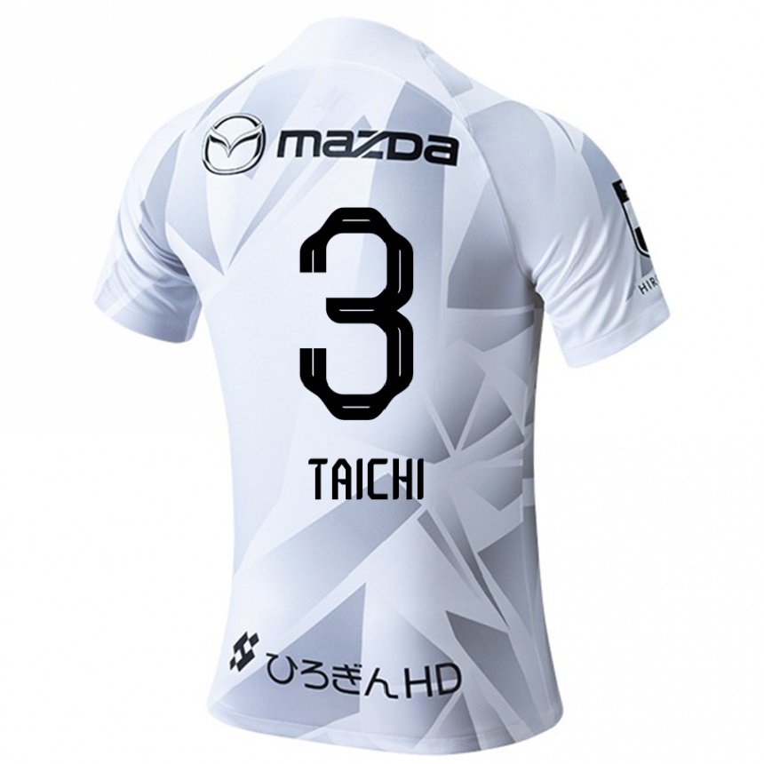 Enfant Football Maillot Taichi Yamasaki #3 Blanc Gris Noir Tenues Extérieur 2024/25