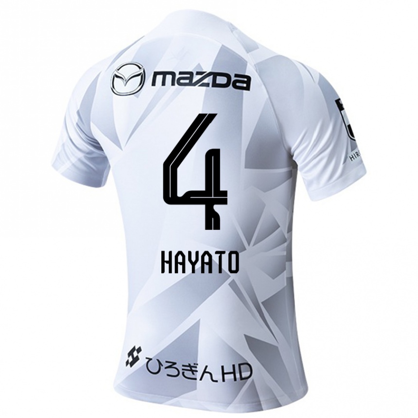 Enfant Football Maillot Hayato Araki #4 Blanc Gris Noir Tenues Extérieur 2024/25