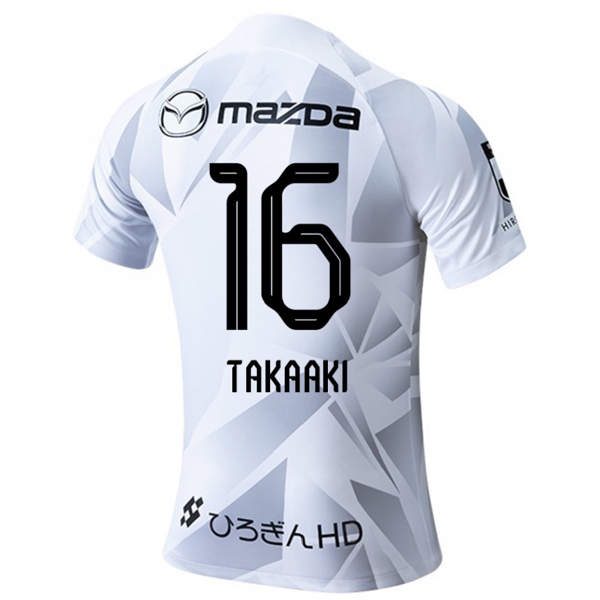 Enfant Football Maillot Takaaki Shichi #16 Blanc Gris Noir Tenues Extérieur 2024/25