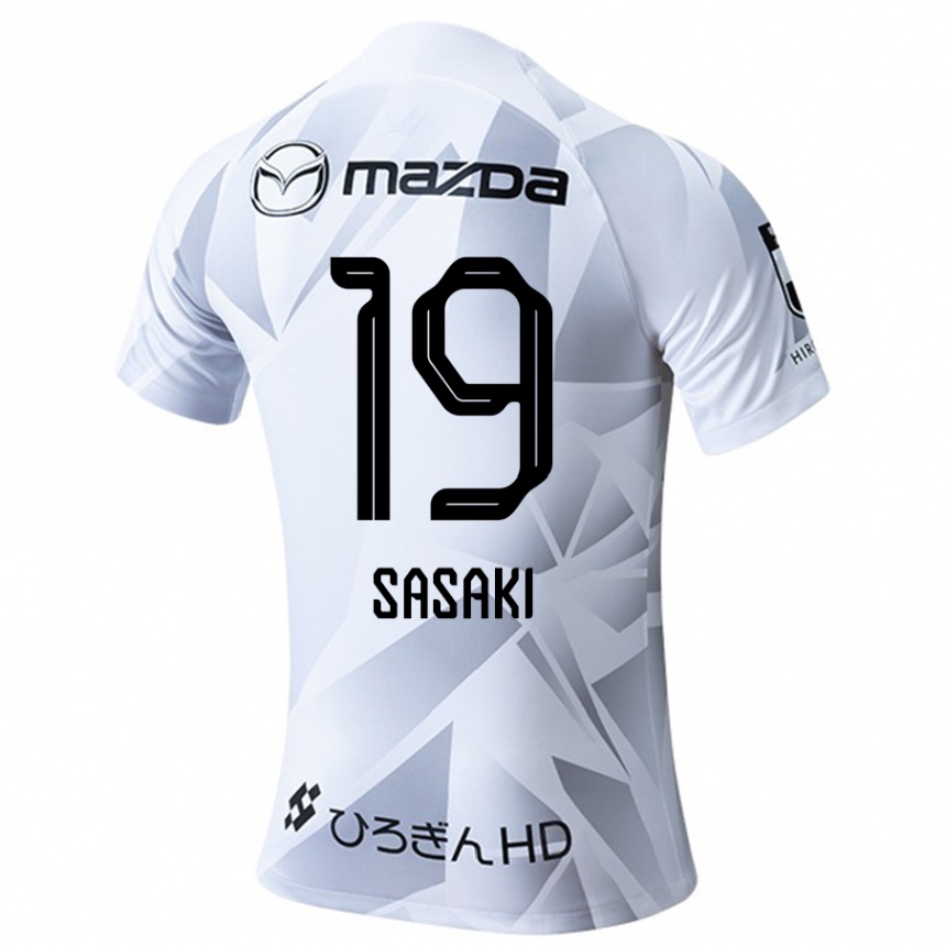 Enfant Football Maillot Sho Sasaki #19 Blanc Gris Noir Tenues Extérieur 2024/25