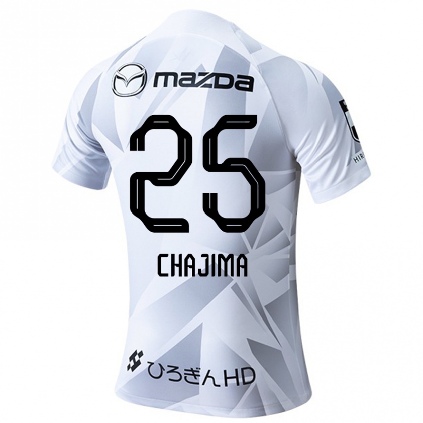 Enfant Football Maillot Yusuke Chajima #25 Blanc Gris Noir Tenues Extérieur 2024/25