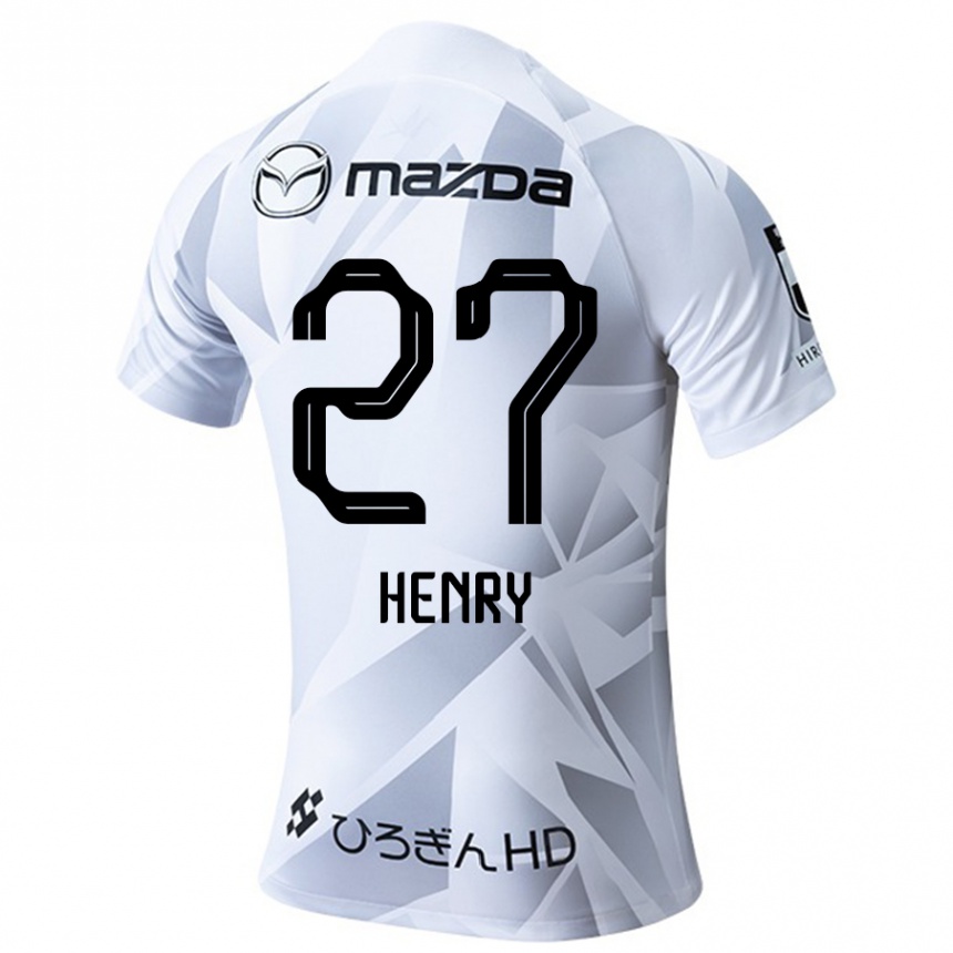 Enfant Football Maillot Osamu Henry Iyoha #27 Blanc Gris Noir Tenues Extérieur 2024/25