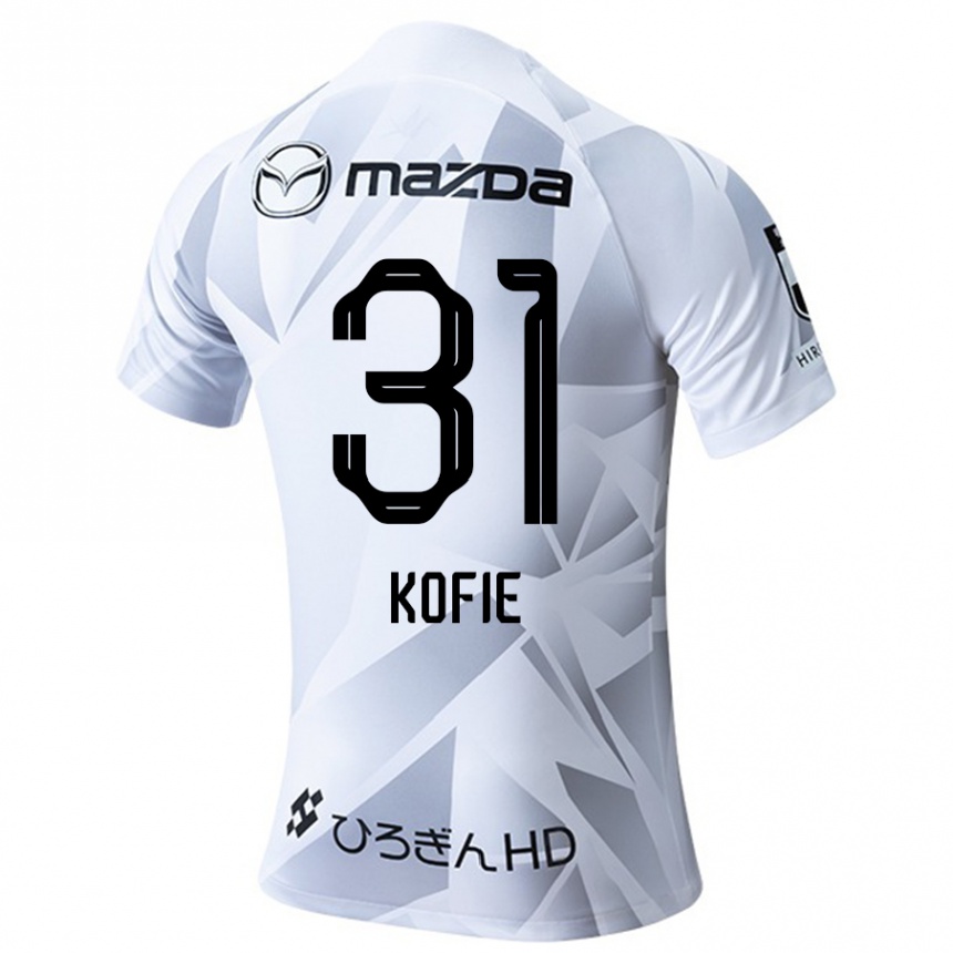 Enfant Football Maillot Shota Kofie #31 Blanc Gris Noir Tenues Extérieur 2024/25