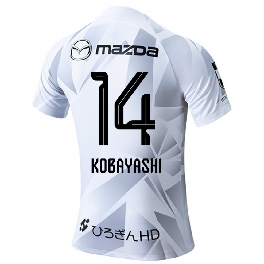 Enfant Football Maillot Shimon Kobayashi #14 Blanc Gris Noir Tenues Extérieur 2024/25