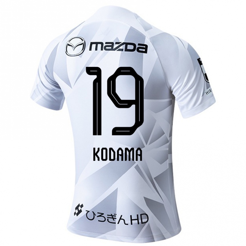 Enfant Football Maillot Tsukasa Kodama #19 Blanc Gris Noir Tenues Extérieur 2024/25